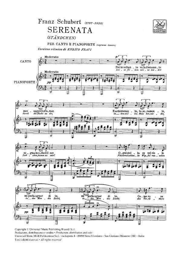 Serenata D. 957 N. 4 - pro zpěv a klavír
